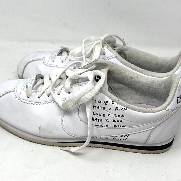 Nike Cortez x Nathan Bell White Sneakers Mens Size 8 - Picture 3 of 8